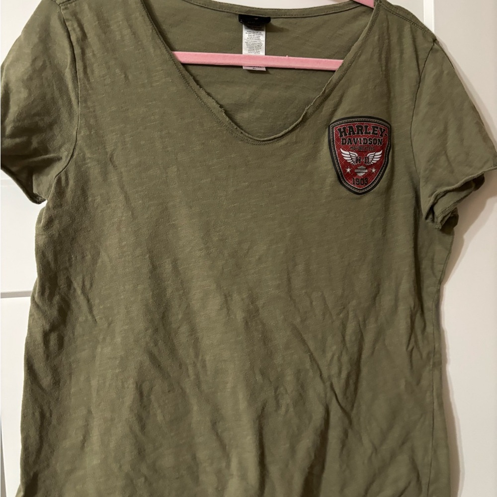 Harley Davidson Olive Green T-Shirt‎